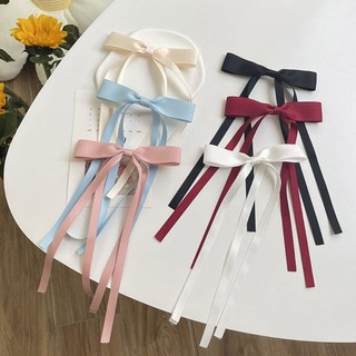 Kẹp Tóc Nơ Màu Trơn Thanh Lịch Cho Nữ