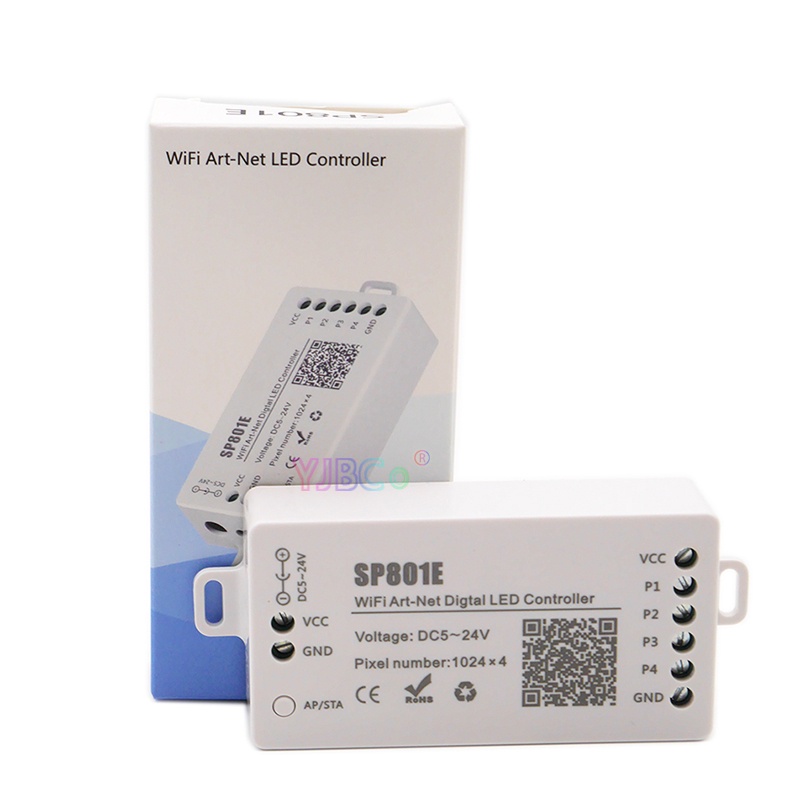 Bảng Mạch Điều Khiển Đèn led Kết Nối wifi sp801e 5-24v ws2812b Cho ios android