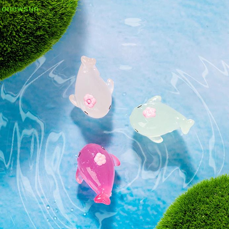 Set 1 / 5 Tượng Cá Heo Dạ Quang mini Trang Trí Tiểu Cảnh Mới