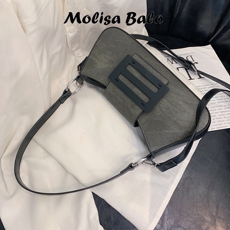 Molisa túi xách nữ túi đeo chéo 2023NEW phổ biến Vintage INS Thiết kế độc đáo GDJ23004SK 41Z231009