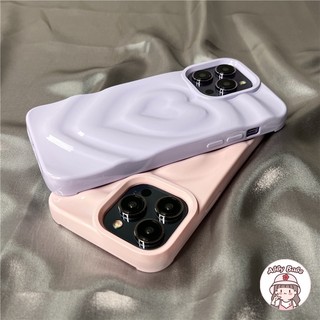 Ốp Điện Thoại tpu Mềm Chống Bụi Hình Trái Tim 3d Màu Tím Cho iphone 15 pro 14 13 12 11 pro max x xr 7plus