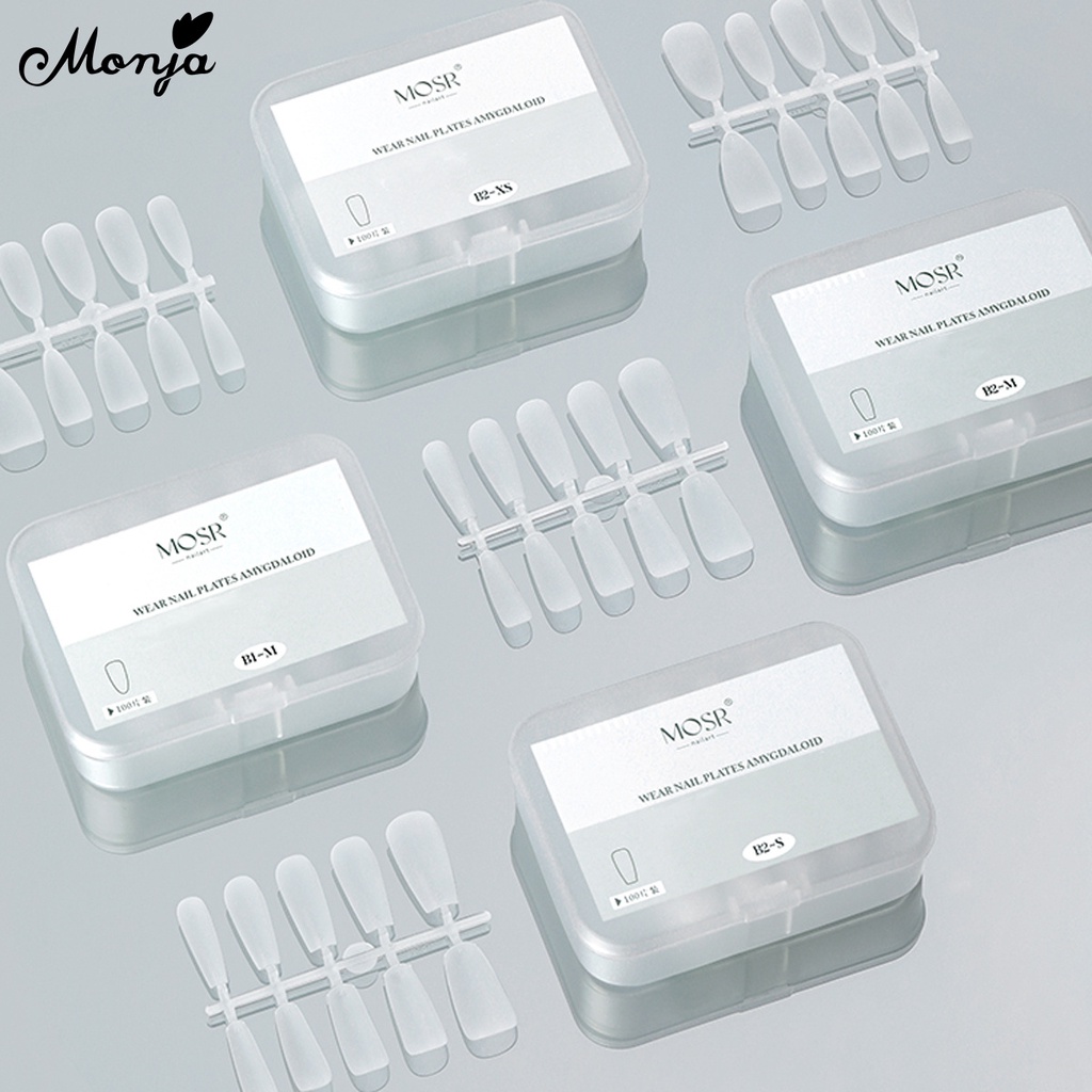 Muja Bộ 100 Móng Tay Giả Mờ Hình Vuông / Hạt Nhân Tạo Che Phủ Toàn Diện
