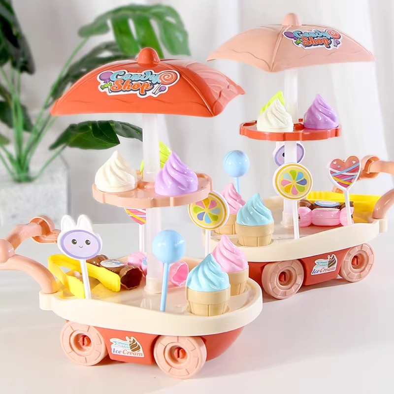28 Chiếc Mini Kem Kẹo Xe Ngọt Món Tráng Miệng Xe Đẩy Giả Vờ Đồ Chơi Nĩa Đồ Chơi Giáo Dục