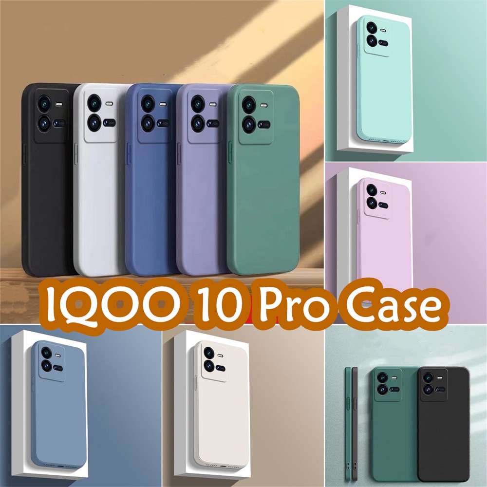 Ốp Điện Thoại Silicon Màu Trơn Đơn Giản Cho iqoo 10 pro