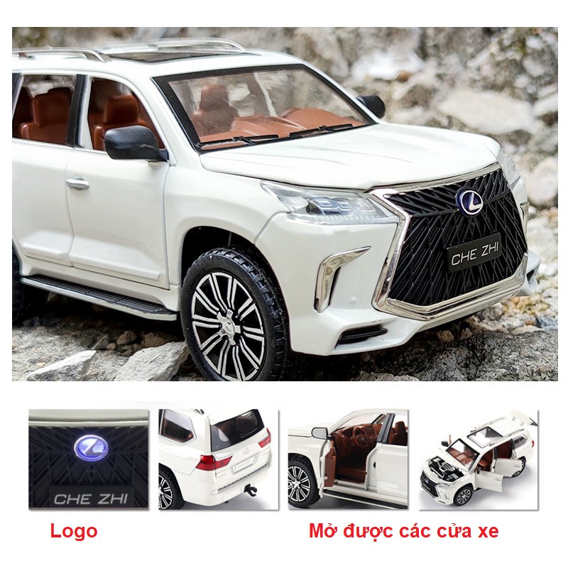 Mô hình xe ô tô Lexus LX570 tỉ lệ 1:24 bằng kim loại xe đồ chơi trẻ em mẫu mới 2020 xe msáng