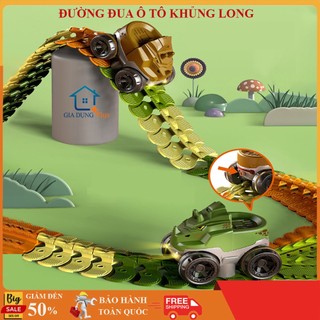 Đồ chơi trẻ em bộ lắp ghép đường đua ô tô khủng long, bộ lắp ráp đường đua ô tô phát