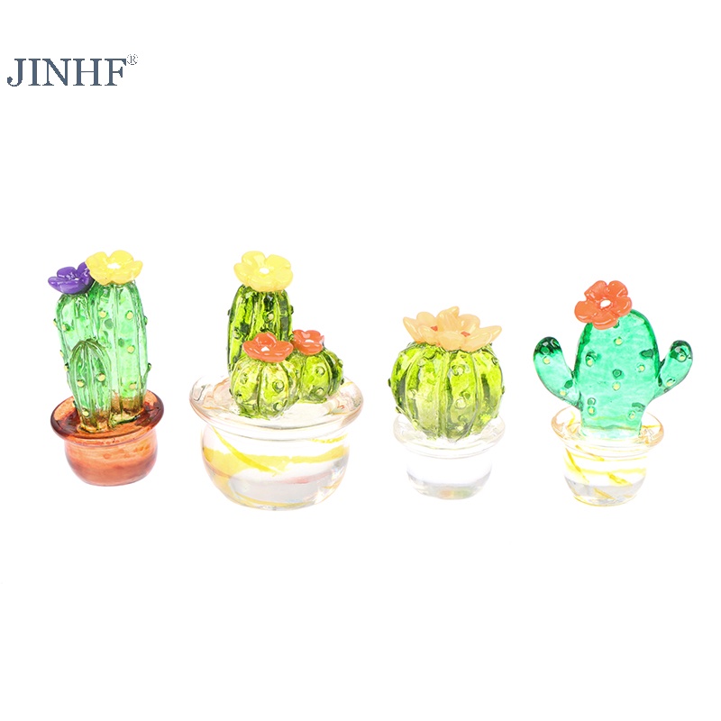 Cây Xương Rồng mini Bằng Thủy Tinh Dễ Thương Để Bàn Trang Trí