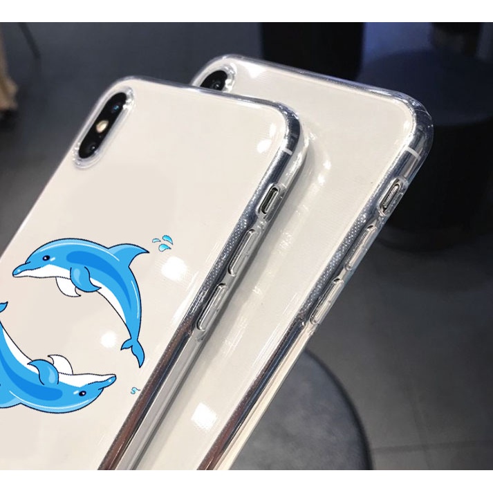 Ốp Điện Thoại Hình Cá Heo Cho iphone 15 14 13 12 11 pro max xs 6 7 8 plus ip11 ip15 ip14 pro max 11