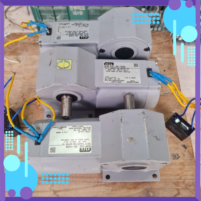 Giảm tốc cốt âm có sẵn trục cốt 40W, Điện 220V-380V, tốc 50 vòng/phút, Nissei Japan
