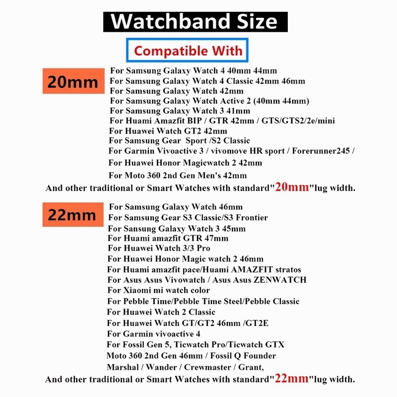 Dây Đeo Tay 20mm 22mm Bằng Nylon Bện Cho Đồng Hồ Thông Minh Samsung Galaxy Watch 3 41 45mm Huawei Watch GT3 GT 2e GT2