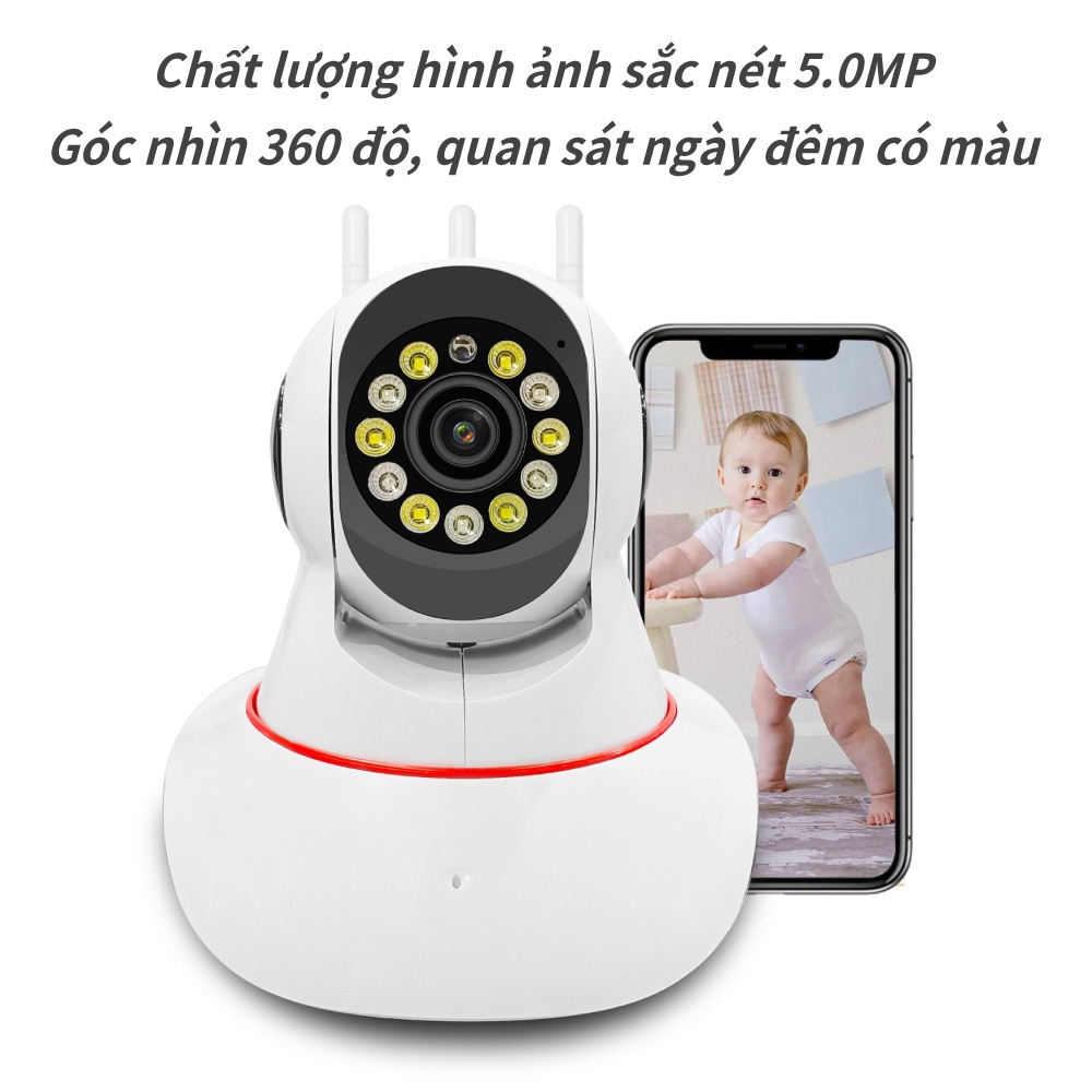 CAMERA IP H-D 360, QUAN SÁT RÕ NGÀY VÀ ĐÊM, KÈM THẺ NHỚ, BẢO HÀNH 1 NĂM,wifi, camera mini.