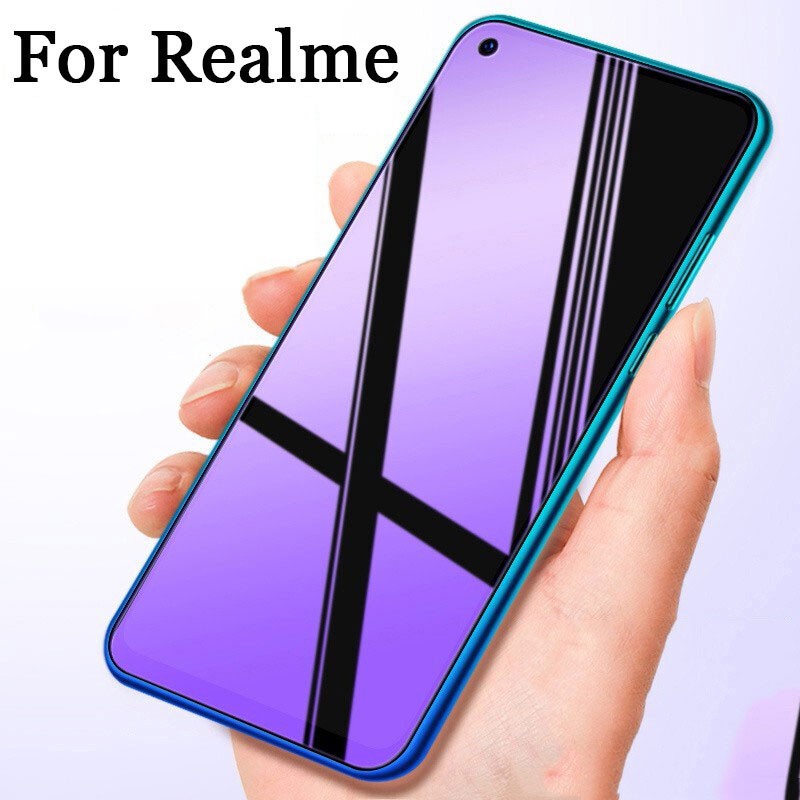 Kính Cường Lực Chống Ánh Sáng Xanh Tím Cho Realme C55 C33 C35 10 9 Pro Plus 8 8i 7 6 5 3 X50 20 Pro 7i C2 5i 6i C3 C11 C12 C21Y C15 Narzo 50A 50i C30 C30s C25 C25s C21 X3 SuperZoom XT 30A GT Master Neo2