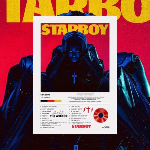 Danh sách bài hát Album The Weeknd Starboy | Poster âm nhạc The Weeknd | Thiết kế Poster Âm nhạc | W