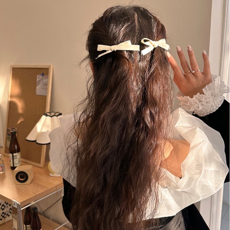 Kẹp Tóc Ruy Băng Thắt Nơ Phong Cách Hàn Quốc Ngọt Ngào Thời Trang Cho Nữ