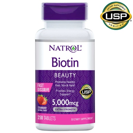 Viên ngậm hương dâu natrol biotin 5000mcg hộp 250 viên Healthy Care hỗ trợ mọc tóc Maxwell68