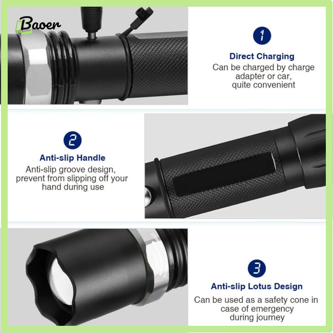 Đèn Pin Siêu Sáng 90000Lm 3 Chế Độ Chính Hãng 100% Sử Dụng Ngoài Trời