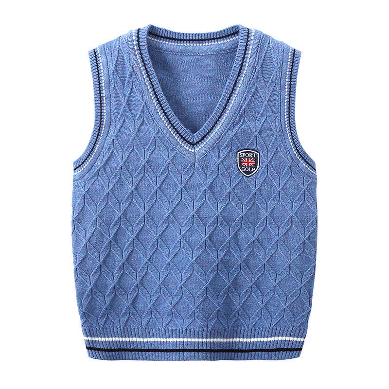 Áo sweater Không Tay Dệt Kim Thời Trang Mùa Thu Hàng Mới Dành Cho Bé Trai