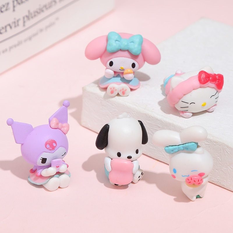 SANRIO Set 5 Đồ trang trí Nhân Vật Phim Hoạt Hình kuromi melody pochacco Trang Trí Bánh Kem diy