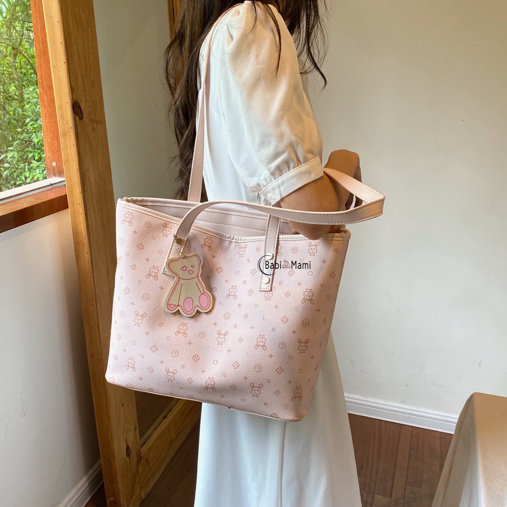Babi Mami  Túi tote Đeo Vai / Đeo Cánh Tay Cỡ Lớn Phong Cách Hàn Quốc Thời Trang Cho Nữ