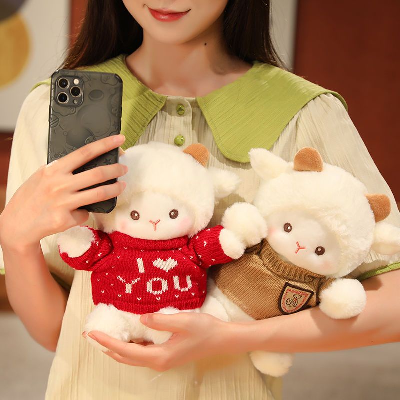 Dễ Thương Chú Cừu Nhồi Bông Mặc Áo sweater Xinh Xắn Cho Bé Gái