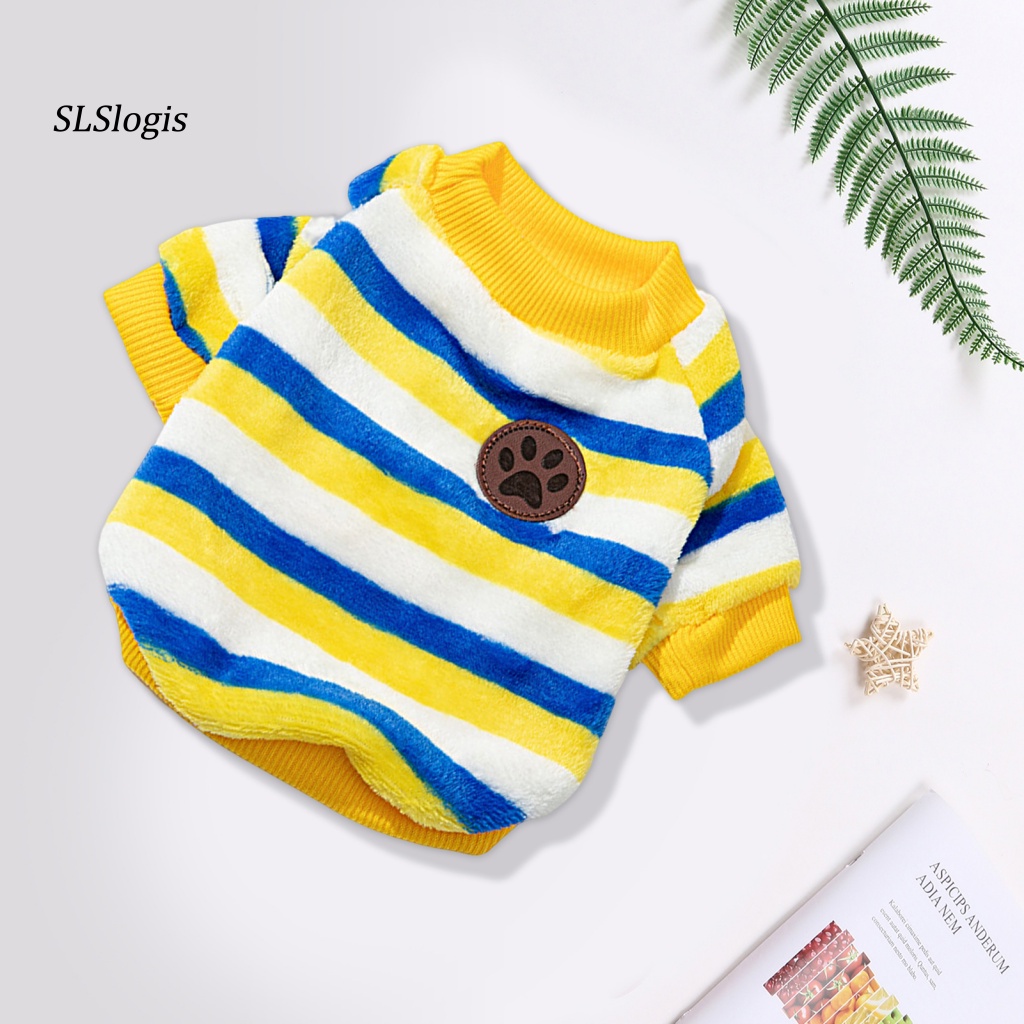 Áo Chui Đầu Cổ Tròn Họa Tiết Kẻ Sọc Màu Sắc Tươi Sáng Thời Trang Cho Thú Cưng