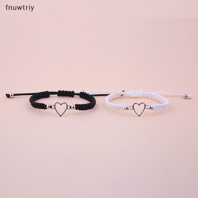 Vòng Tay Cặp Đôi Hình Trái Tim Tình Bạn Dây Thừng Dễ Điều Chỉnh Phù Hợp Làm Quà Tặng vn