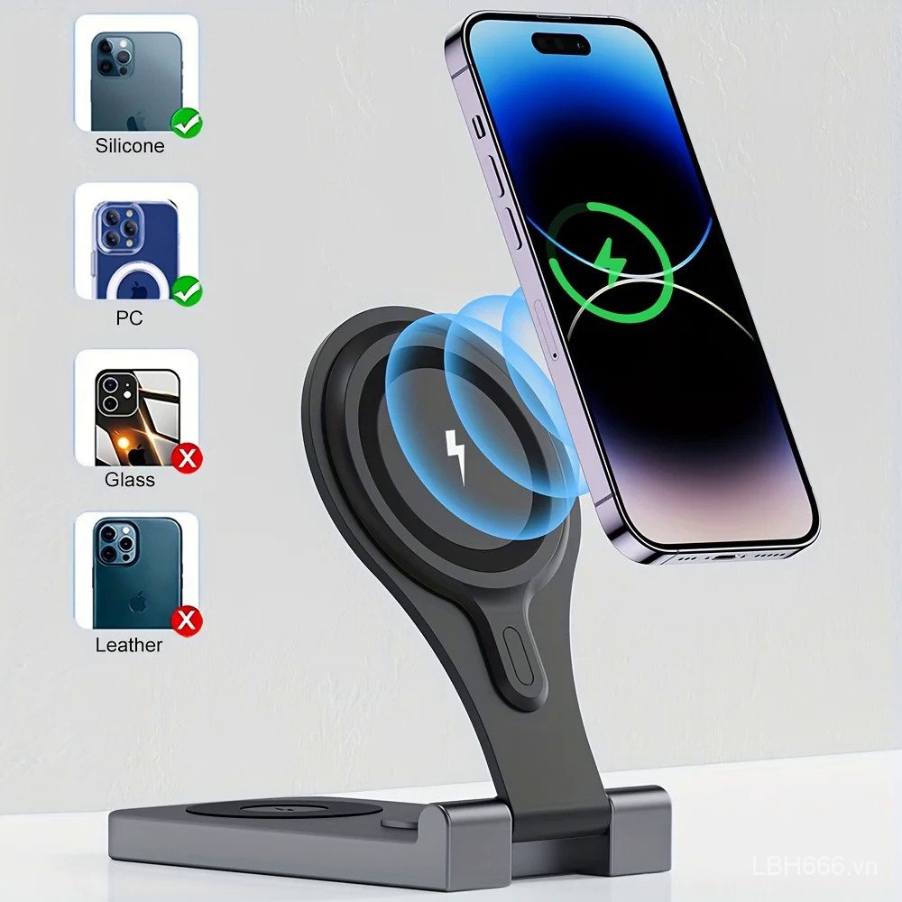 Đế Sạc Nhanh Không Dây 30w Gấp Được Cho iphone 15 14 13 12 pro max apple watch 8 7 airpods 3 Trong 1