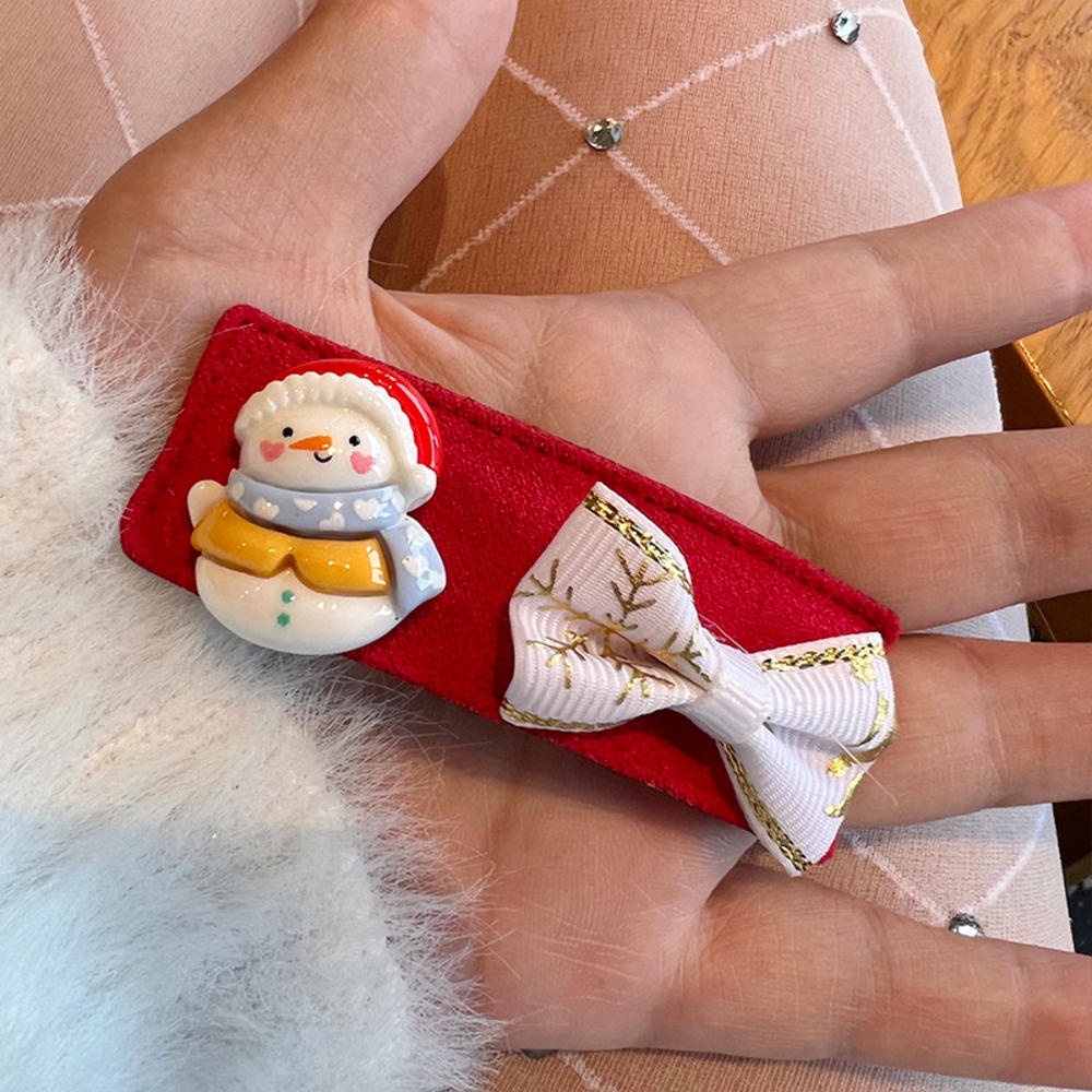 Mới Kẹp Tóc Hình Ông Già Noel / Người Tuyết Đính Kim Sa Lấp Lánh