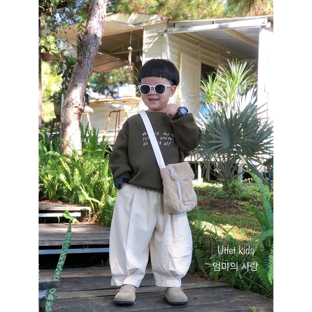 ÁO SWEATER LÓT BÔNG PHONG CÁCH HÀN QUỐC CHO BÉ GÁI VÀ BÉ TRAI RẤT ẤM 23127