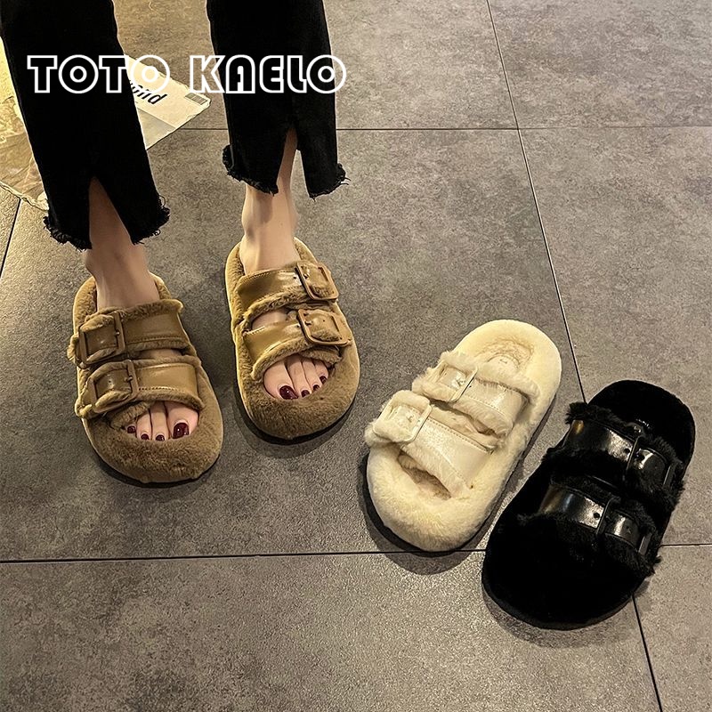 TOTOK  dép lông dép bông Đế Dày dép quai hậu đế cao 2023 hot trend Đẹp Đế linh hoạt Thời thượng Mềm mại FMR23A0O0Q 43Z231025