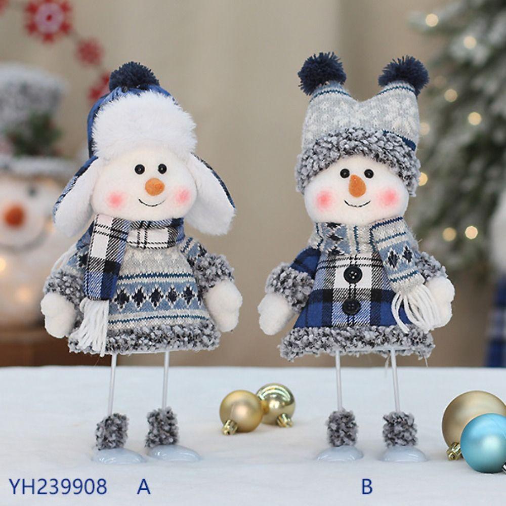 Búp Bê Vải Màu Xanh Dương Hình Người Tuyết Hoạt Hình Dễ Thương