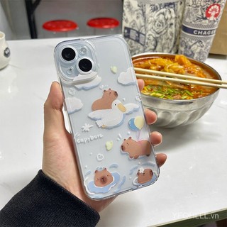 Ốp Điện Thoại Mềm Chống Sốc Hình capybara Cho iphone 15 14 13 11 12promax 11promax 12pro 14plus x xs xr 7 8plus wvp9