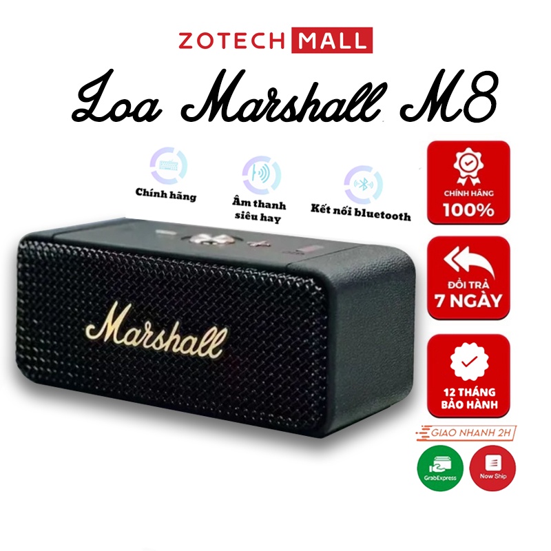 Loa bluetooth Marshall M10 phiên bản 2023, loa không dây pin trâu âm thanh chất lượng chống nước ZOTECH MALL