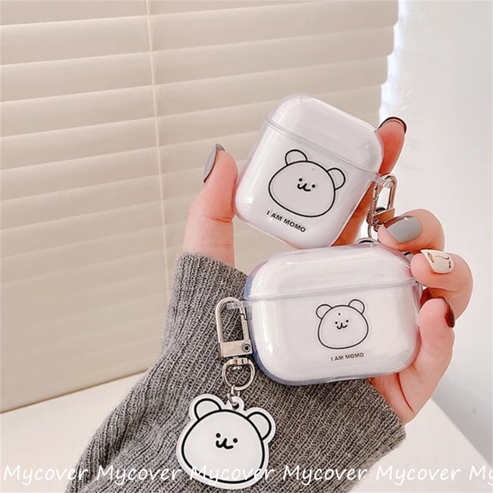 Dễ Thương Vỏ Bảo Vệ Hộp Sạc Tai Nghe airpods1 / 2 airpods 3 2 airpods pro Trong Suốt Họa Tiết Chú Gấu Chống Bụi Bẩn