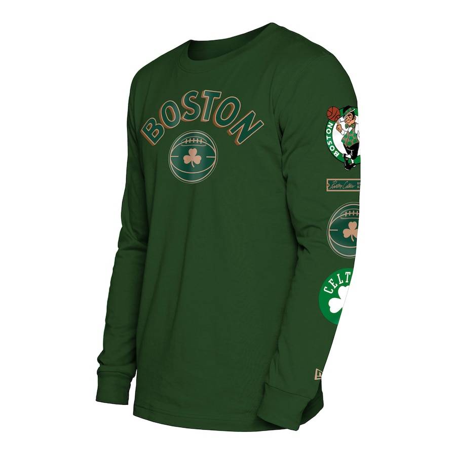 Áo Thun Bóng Rổ nba boston celtics jersey 2023-2024 Tay Dài Màu Xanh Lá