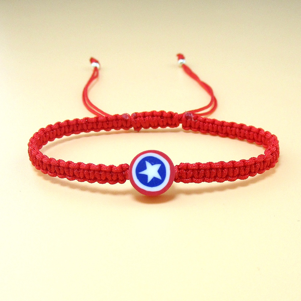 Marvel Vòng Tay Bện Dây Mặt Hình Nhân Vật Hoạt Hình spiderman iron man hulk captain america Quà Tặng Sinh Nhật Cho Bé
