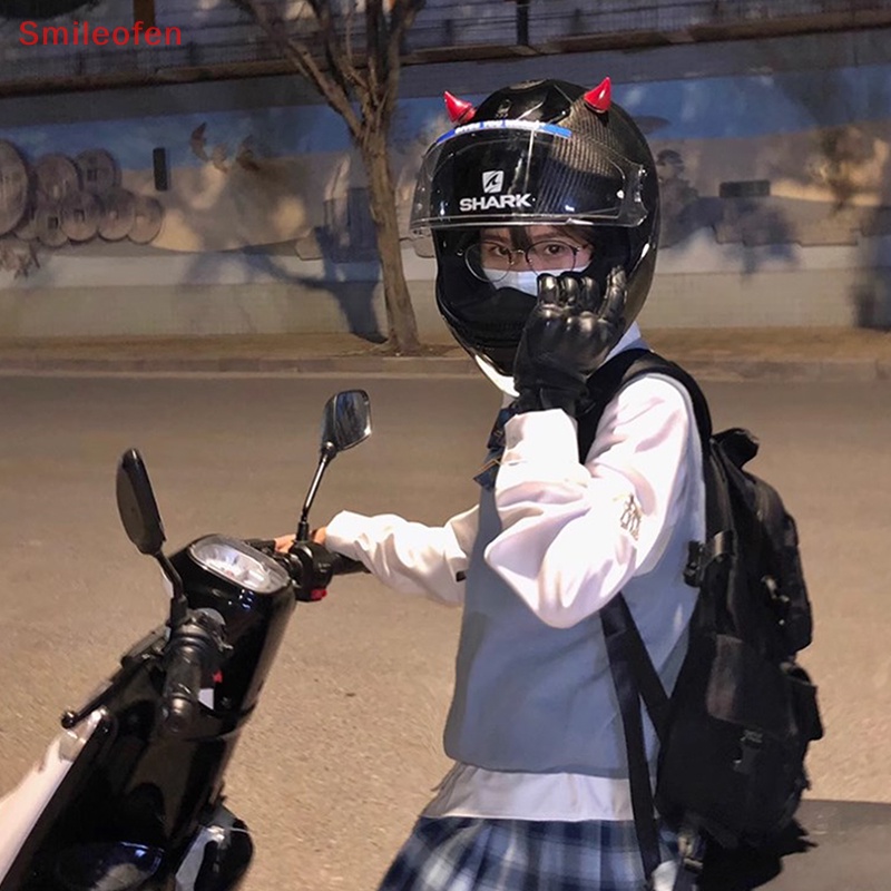 Miếng Dán Trang Trí Mũ Bảo Hiểm  Sừng Quỷ Dài Nhiều Màu Sắc Phong Cách Mới