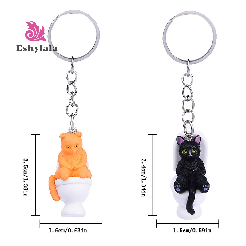 Móc Khóa Hình Chú Mèo Hoạt Hình eshylala Dễ Thương Vui Nhộn