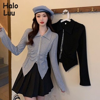 Halo  Luu áo phông áo thun nữ croptop baby tee Stylish Fashion Vintage Hàn Phong WTX23B0487 44Z231104