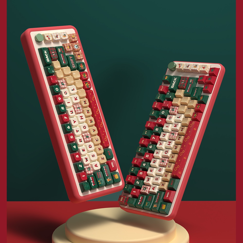 Pbt Nắp Bàn Phím Tròn Nhuộm Màu gradient Chủ Đề Giáng Sinh Dễ Thương Làm Quà Tặng Giáng Sinh