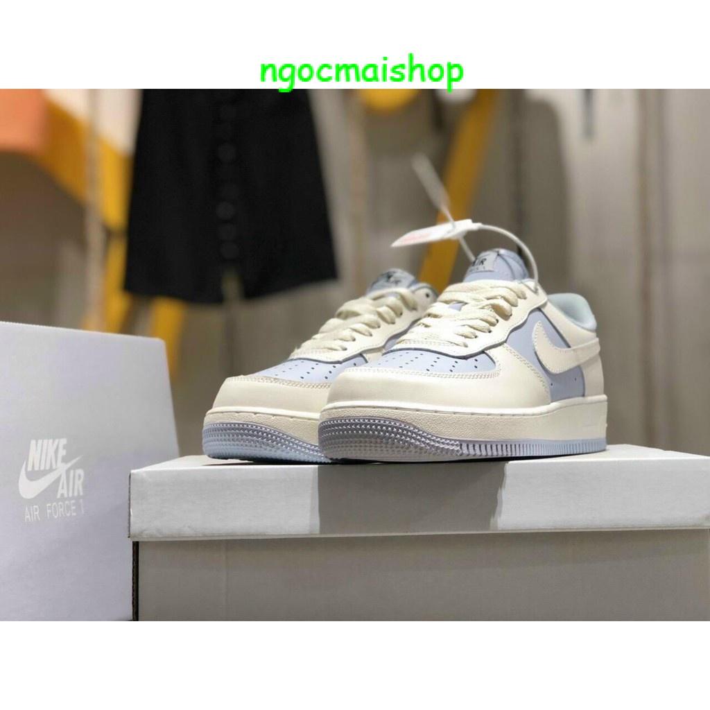 SALE-Giày AF1 màu trắng xanh baby blue , Giày thể thao air force 1 trắng xanh kem cao cấp bản đẹp mới 2023