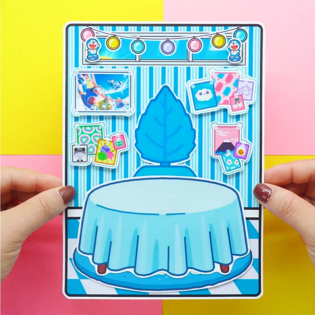 Toca DoreMon Quite Book, đồ chơi bóc tách đồ chơi trí tuệ H25 Zin Càu Vòng