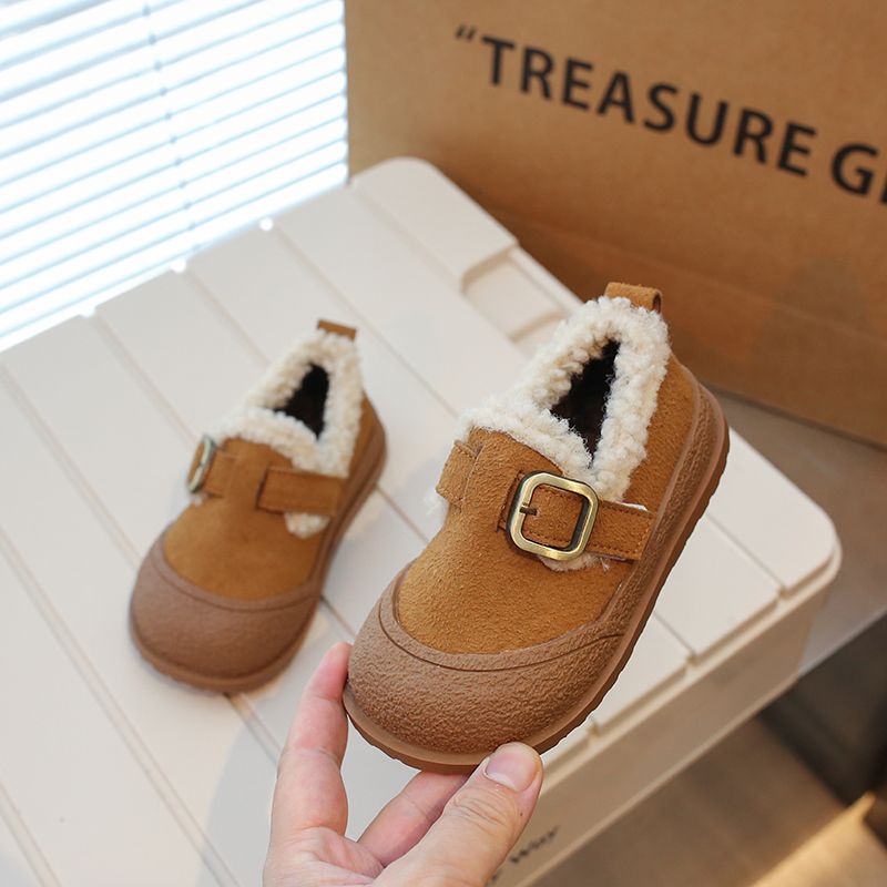 Giày Búp Bê birkenstock Lót Lông Cừu Phong Cách Hàn Quốc Thời Trang Thu Đông Cho Bé Trai Và Bé Gái
