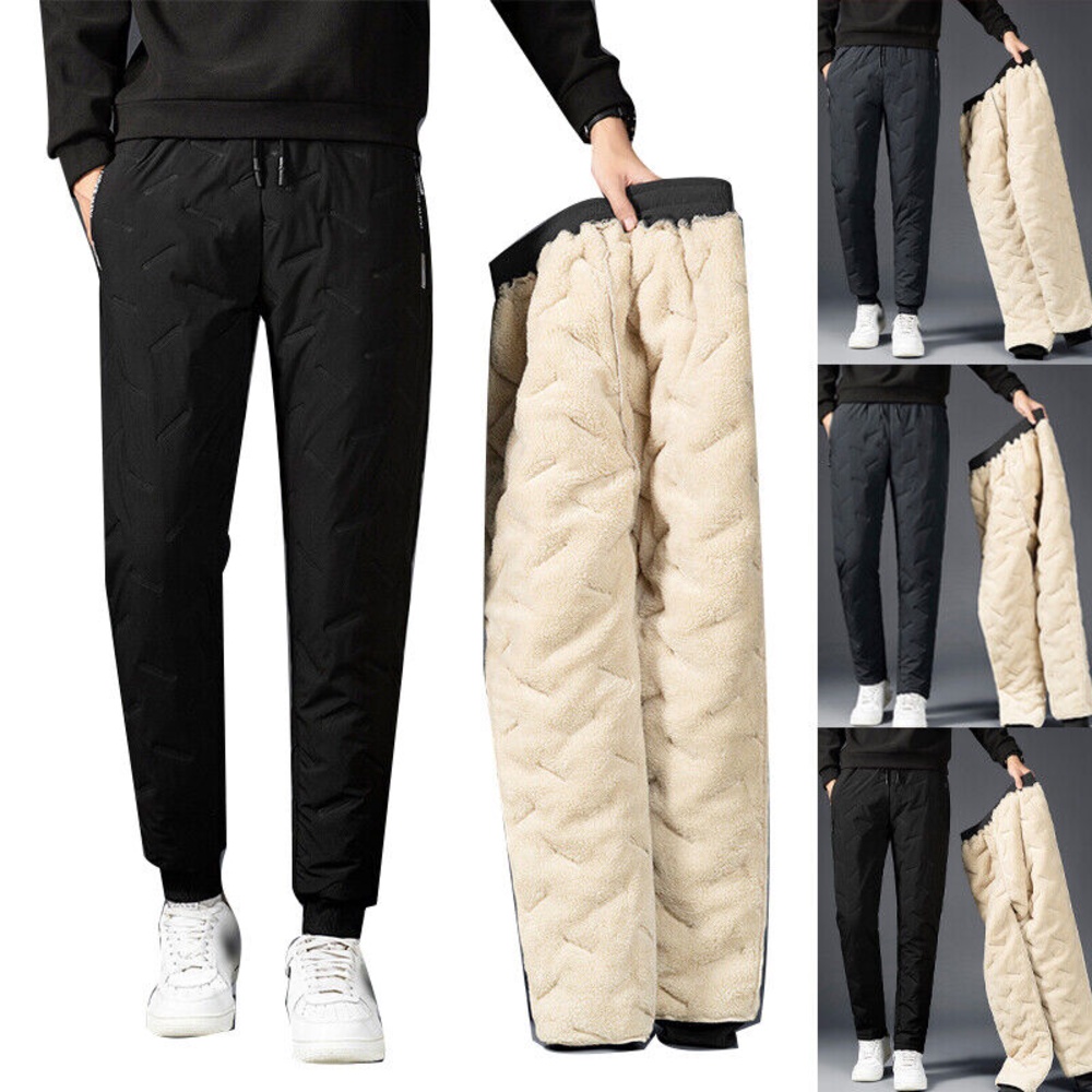 Quần Jogger Nỉ Dày Dặn Màu Đen Xám Chống Thấm Nước Thời Trang Mùa Đông 2023 Cho Nam