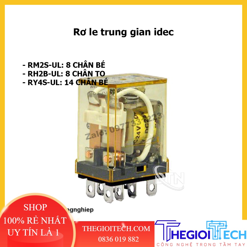 RH2B-UL Rơ le trung gian idec 8 chân to 220VAC