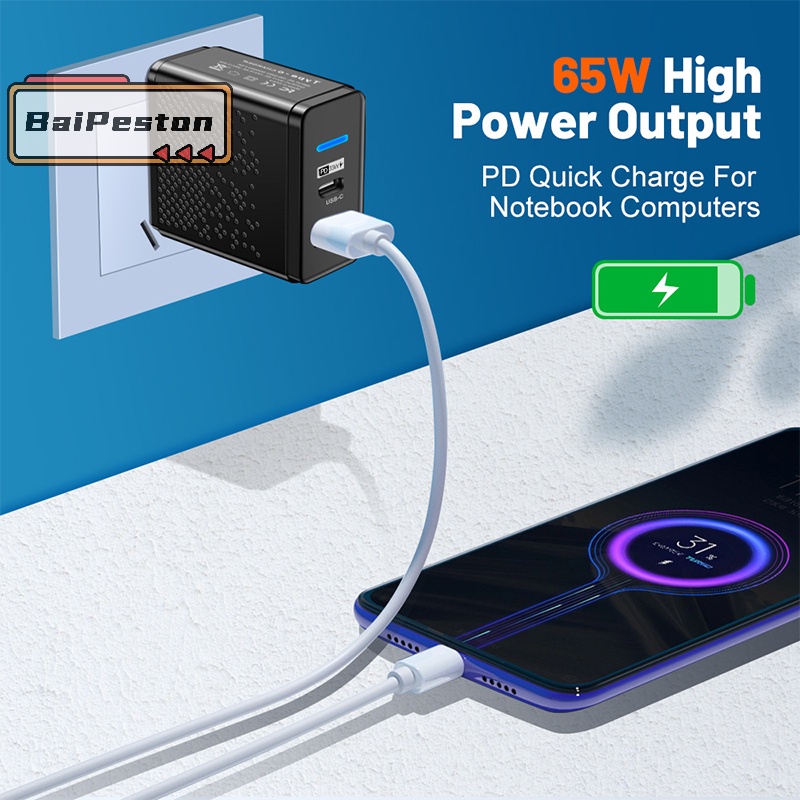 Củ Sạc Nhanh 65w usb c pd type c Cho iphone 14 13 xiaomi macbook 3.0