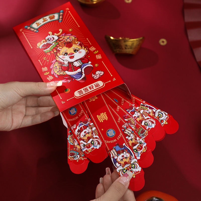 Bộ 12 Bao Lì Xì Màu Đỏ May Mắn Dành Cho Năm 2024