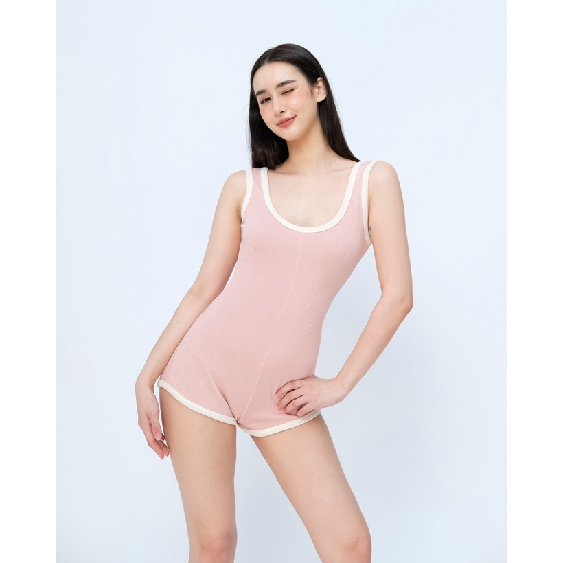 RUBIES Bosa Jumpsuit - Playsuit Nữ Vải Thun Dáng Ngắn Sát Nách 3 Lỗ Cổ U | BigBuy360 - bigbuy360.vn
