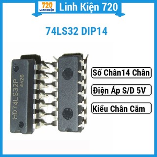 Ic chức năng 74ls32 quad 2-input or gate chân cắm dip14