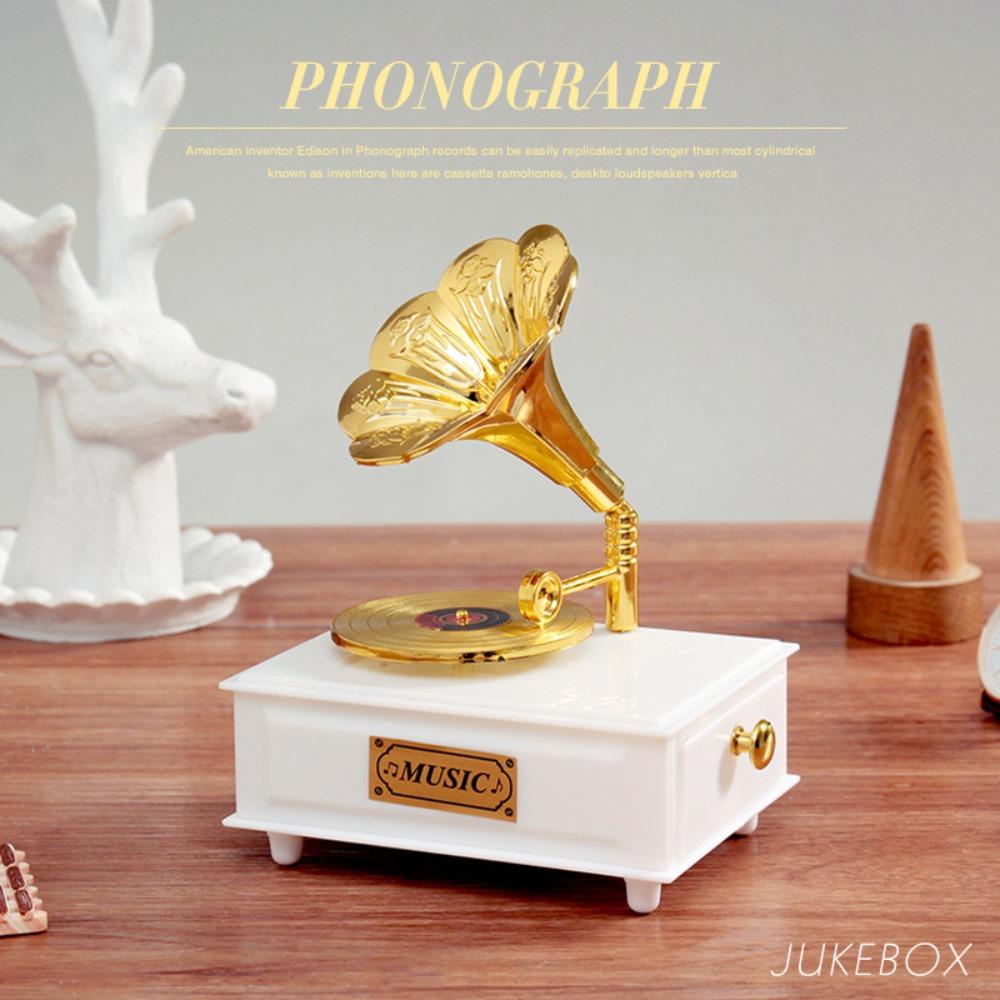 Mmluck gramophone Mô Hình Hộp Nhạc Hình Máy Hát Đĩa Than Cổ Điển Châu Âu